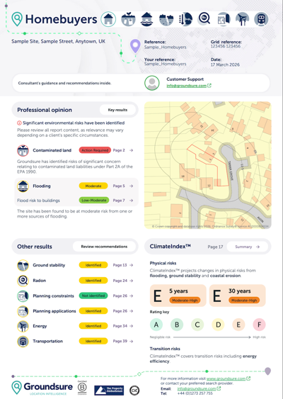 Homebuyers Environmental Report (30 mins to 2 working days) - Groundsure