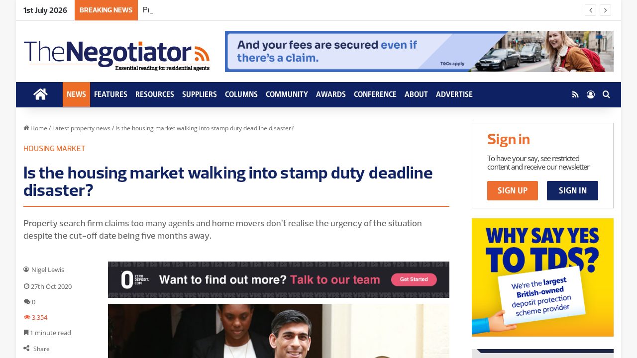Is the housing market walking into stamp duty deadline disaster?